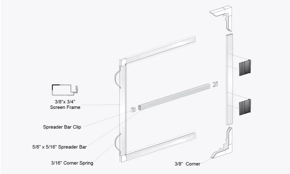 3/8" Window Screen with Spreader Bar