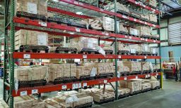 Eliminating Wooden Pallets - Rack of Material on OptiLedge - Orwell