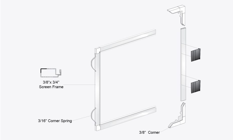 3/8” Window Screen with Springs