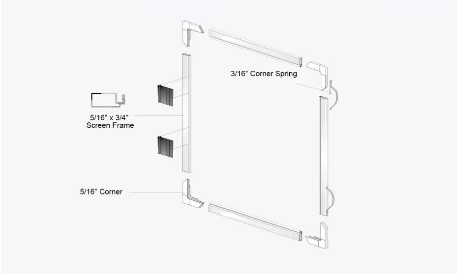 5/16" Window Screen with Springs