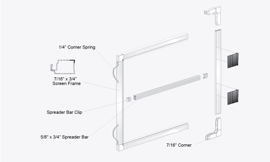 7/16" Window Screen with Spreader Bar