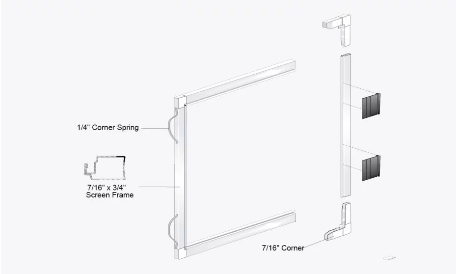 7/16" Window Screen with Springs
