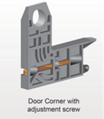 Door Corner bracket with screw - Part # 20.50.00.3209